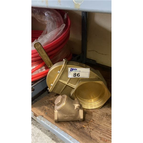 6" BRASS GATE VALVE & BRASS BACKFLOW VALVE