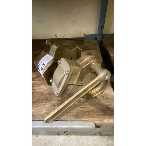 PAIR OF 4" BRASS GATE VALVES