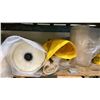 Image 5 : SHELF FULL OF ASSORTED ROLLS OF POLY & FIBERGLASS PIPE LINER