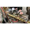 Image 2 : WELDERS MOBILE DOLLY WITH OXY-ACETYLENE HOSE, TORCH, GOGGLES, HAND TOOLS & REGULATORS