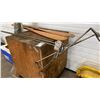 Image 2 : VINTAGE ARMY STRETCHER, LOWRANCE EAGLE Z-6000 FISH FINDER, 2 ROD HOLDERS, COLEMAN COOLER, 2 WOODEN