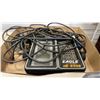 Image 4 : VINTAGE ARMY STRETCHER, LOWRANCE EAGLE Z-6000 FISH FINDER, 2 ROD HOLDERS, COLEMAN COOLER, 2 WOODEN