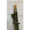 Image 5 : VINTAGE ARMY STRETCHER, LOWRANCE EAGLE Z-6000 FISH FINDER, 2 ROD HOLDERS, COLEMAN COOLER, 2 WOODEN