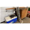 Image 6 : VINTAGE ARMY STRETCHER, LOWRANCE EAGLE Z-6000 FISH FINDER, 2 ROD HOLDERS, COLEMAN COOLER, 2 WOODEN