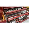 Image 4 : 3 RED METAL TOOL BOXES WITH ASSORTED TOOL CONTENTS