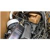 Image 1 : BOX WITH ASSORTED SURVEILLANCE CAMERAS, VIVITAR 730AFC ELECTRONIC FLASH & ASSORTED CORDS