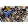 Image 5 : PALLET OF ASSORTED SHOP ITEMS- TOOLS, HOSE, CLAMPS, CUTTERS, HOSE, TOOLBOX, EXTENSION CORDS & MORE