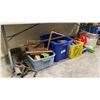 Image 1 : LARGE GROUP OF ASSORTED ITEMS- HOSE REEL, COPPER PIPES, TRAILER JACK, PLUMBING PARTS, CONCRETE MIX