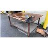 Image 2 : 1/2" THICK TOP METAL SHOP TABLE WITH HEAVY DUTY BENCH VICE MEASURES APPROX 63" X 48" X 29"H