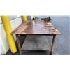 Image 4 : 1/2" THICK TOP METAL SHOP TABLE WITH HEAVY DUTY BENCH VICE MEASURES APPROX 63" X 48" X 29"H