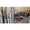 Image 1 : 6 SECTIONS OF EZ-RECT GREY METAL ADJUSTABLE SHELVING WITH WOOD SHELVES, ASSORTED HEIGHTS