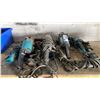 Image 1 : GROUP OF ASSORTED ELECTRIC POWER TOOLS, 5 MAKITA GRINDERS & 1 BOSCH DRILL
