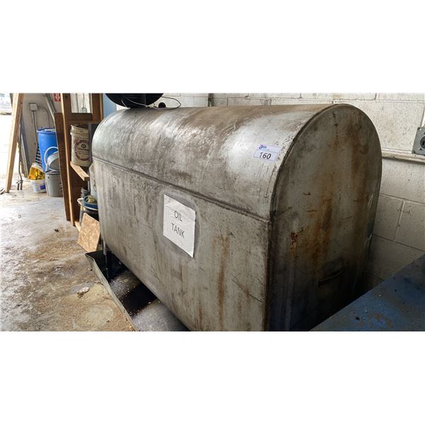 GREY METAL INDUSTRIAL OIL TANK APPROX 73"L X 26"D X 55"H