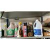 Image 14 : LARGE METAL SHELVING UNIT WITH ASSORTED CONTENTS- MOTOR OILS, GEAR OIL, MARKING PAINT, LUBRICANTS,