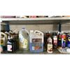 Image 4 : LARGE METAL SHELVING UNIT WITH ASSORTED CONTENTS- MOTOR OILS, GEAR OIL, MARKING PAINT, LUBRICANTS,