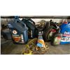 Image 7 : LARGE METAL SHELVING UNIT WITH ASSORTED CONTENTS- MOTOR OILS, GEAR OIL, MARKING PAINT, LUBRICANTS,