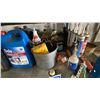 Image 8 : LARGE METAL SHELVING UNIT WITH ASSORTED CONTENTS- MOTOR OILS, GEAR OIL, MARKING PAINT, LUBRICANTS,