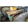 Image 1 : WOODEN WORK BENCH WITH ASSORTED SHOP CONTENTS- MEASURES APPROX 103"L X 24"D X 34"H