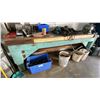 Image 1 : WOODEN WORK BENCH, MEASURES APPROX 103"L X 24"D X 34"H *CONTENTS NOT INCLUDED*