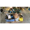 Image 1 : PALLET OF ASSORTED SHOP ITEMS INCLUDING KARCHER 330 ELECTRIC PRESSURE WASHER, HAND TOOLS, HARDWARE,