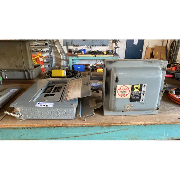 SQUARE D ENCLOSED ON/OFF ELECTRICAL CONTROL BOX & FUSE BOX