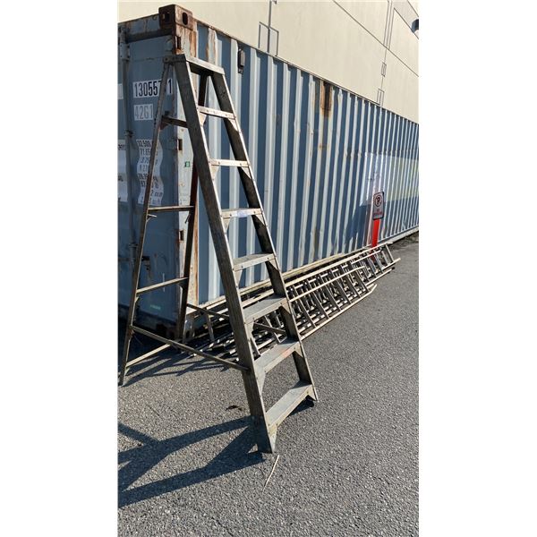 GROUP OF ASSORTED ALUMINUM LADDERS- EXTENSION LADDERS, STEP LADDER
