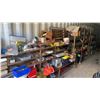 Image 1 : APPROX 20'L ASSORTED METAL ADJUSTABLE SHELVING WITH CONTENTS INCLUDING PARTS, HARDWARE, TRAILER