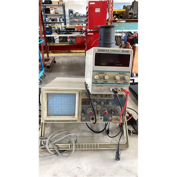 CIRCUIT-TEST 25MHZ OS-2025 OSCILLOSCOPE MACHINE & ZHAOXIN RXN-305D POWER SUPPLY