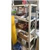 Image 6 : 2 OFFICE DESKS, 3 SMALL METAL UTILITY SHELVES & CUBBY STYLE BOOKSHELF *CONTENTS NOT INCLUDED*