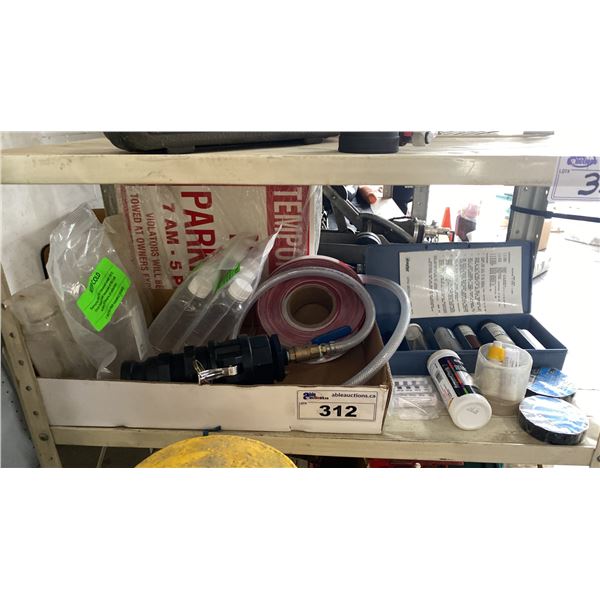 CHLORINE TESTING KITS, REFLECTIVE DELINEATOR TAPE & GROUP OF NO PARKING SIGNS