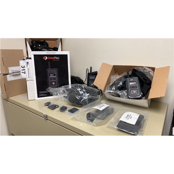 CREWPLEX DR10-900 WIRELESS TEAM COMMUNICATION SYSTEM WITH 4 SMART BOOM PRO SINGLE EAR HEADSETS & 3
