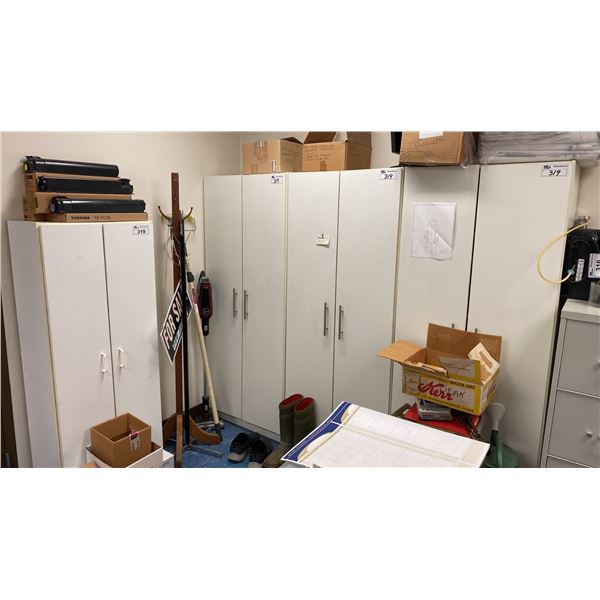 4 WHITE 2 DOOR STORAGE CABINETS *CONTENTS NOT INCLUDED*