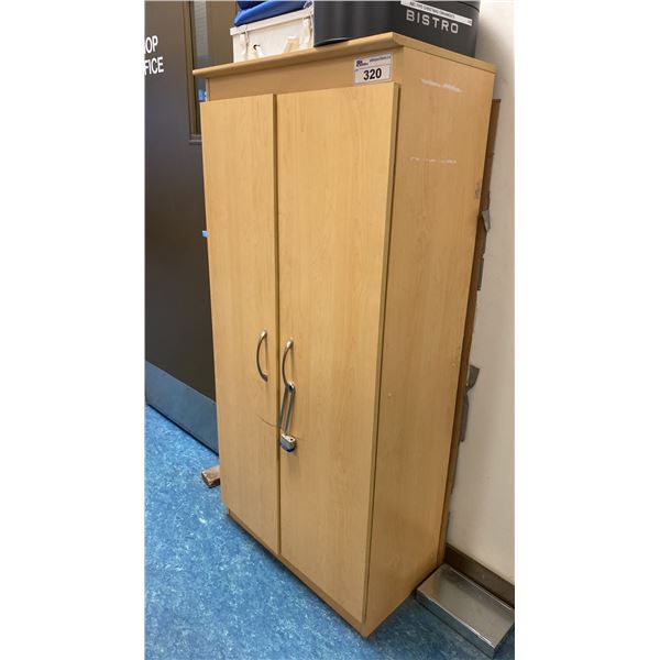 LIGHT WOOD 2 DOOR STORAGE CABINET & BOOKSHELF *CONTENTS NOT INCLUDED*