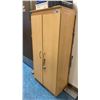 Image 1 : LIGHT WOOD 2 DOOR STORAGE CABINET & BOOKSHELF *CONTENTS NOT INCLUDED*