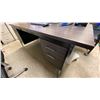 Image 2 : 2 DARKWOOD METAL FRAMED 5 DRAWER OFFICE DESKS APPROX 72"L X 36"D