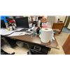 Image 5 : 2 DARKWOOD METAL FRAMED 5 DRAWER OFFICE DESKS APPROX 72"L X 36"D