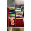 Image 4 : GROUP OF ASSORTED 8 TRACKS, CASSETTE TAPES & 2 WOODEN SHELVES