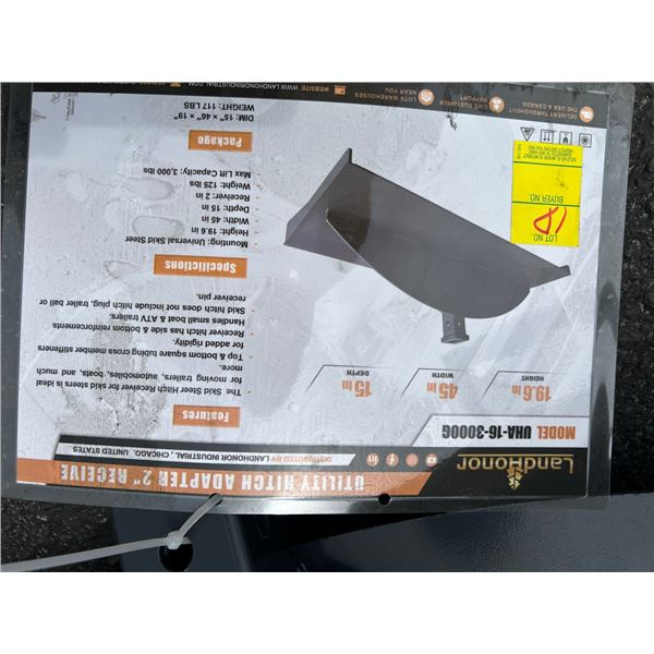 3-New Landhonor  UHA163000G Utility Hitch Adapter w/2 Hitch Receiver for Skid