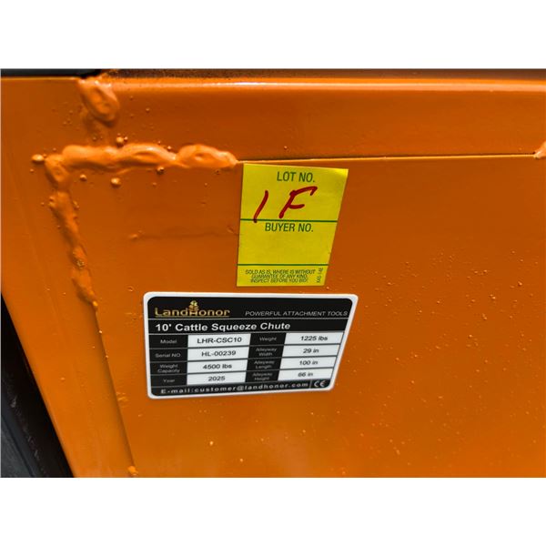 New Landhonor  10" Cattle Squeeze Shoot  LHRCSC10