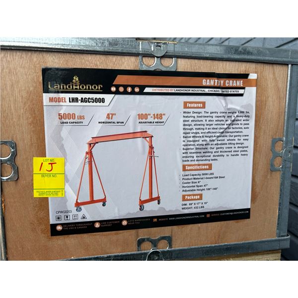 2-New Landhonor  LHRAGC5000 LB Cap Gantry Crane - 2 X $