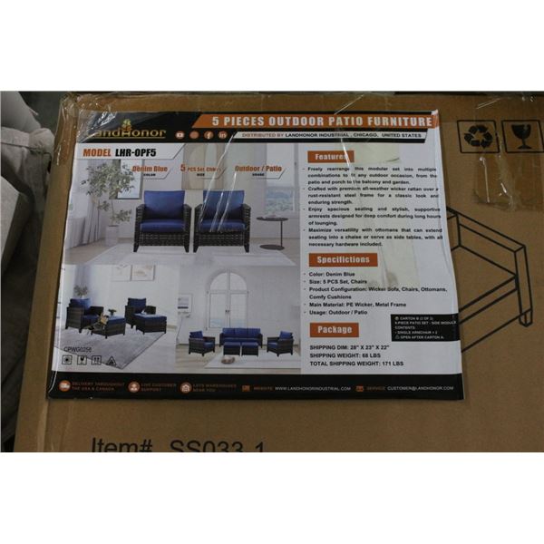 New Landhonor  LHR0PF5  5 Pc. Outdoor Patio Furniture Set