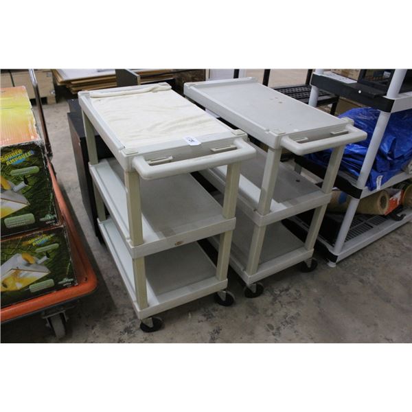 2-Lakeside Plastic 3 Side Storage Carts - 2 X $