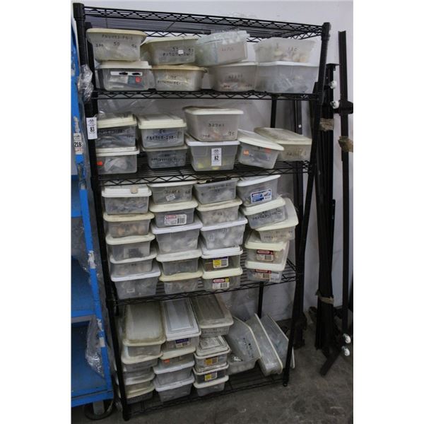 Plastic Storage Bins w/Door Pulls/Hardware On Rack