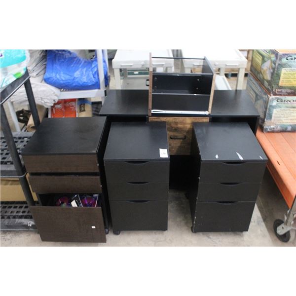 Black Rolling Cabinets 3, Bin Cabinet