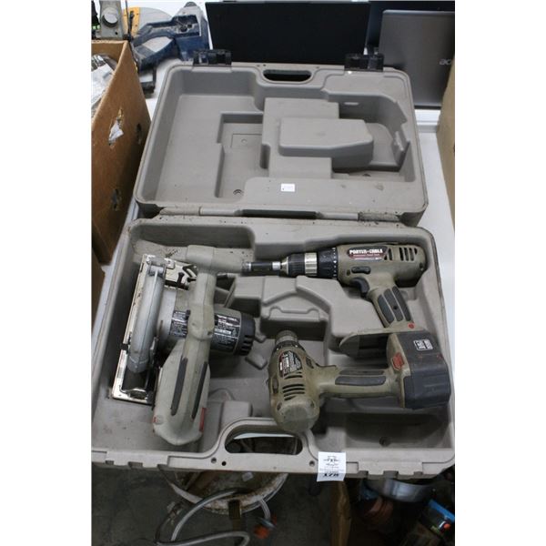 Porter Cable Cordless Tool Set w/Saw, 2 Drills - No Charger