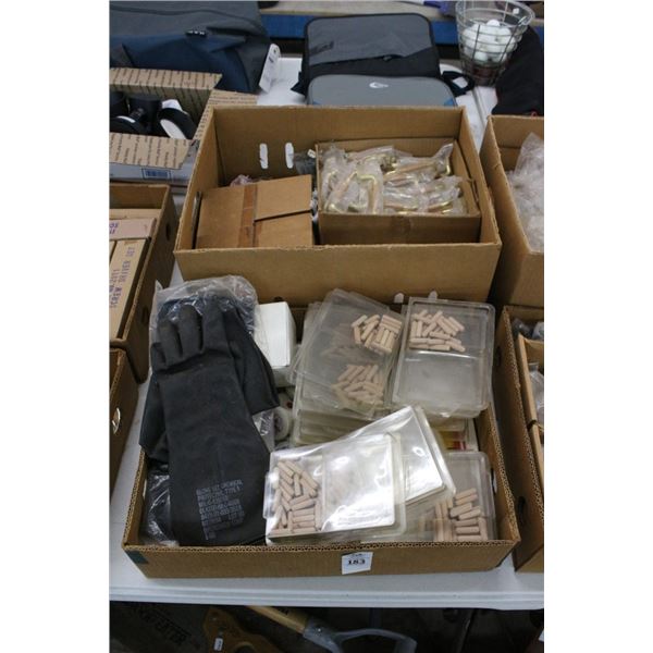 Boxes 2 w/Dowels, Hardware, Tape Measures