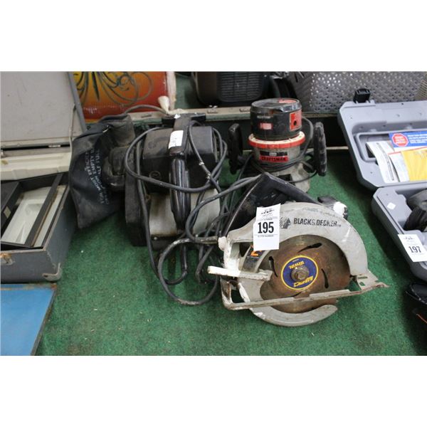 Electric Sander, Router, Circular Saw