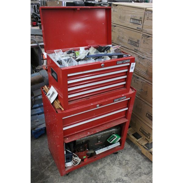Craftsman 8 Comp Stack Rolling Toolbox w/Hardware, Tools
