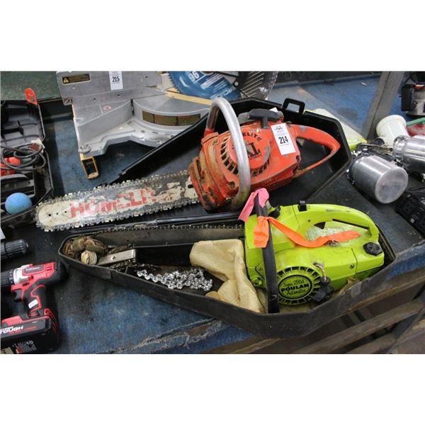 Homelite/Poulan Gas Chainsaws w/Case