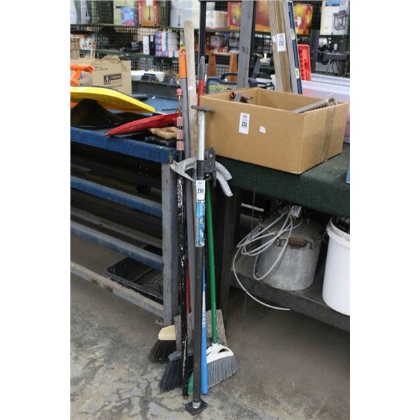 Conduit Bender, Load Bar, Shovel, Brooms